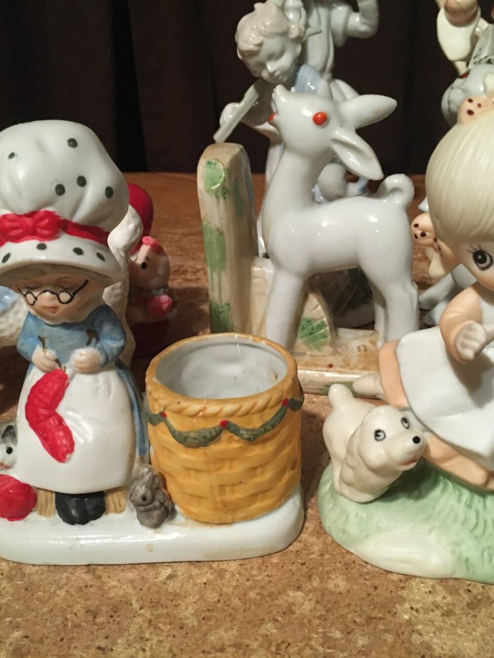 LOT OF 35 FIGURINES ENESCO ANGELS ANIMALS DEER BEAR KIDS PIGS FLOWERS SHEEP LAMB - Picture 9 of 14